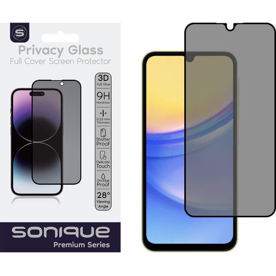 Sonique Privacy Glass Premium Series Hd Full Cover 9H Samsung Galaxy A15 4G / Galaxy A15 5G �����