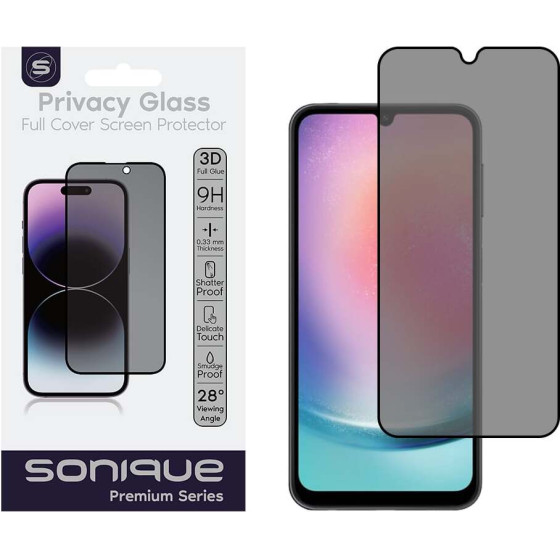 Sonique Privacy Glass Premium Series Hd Full Cover 9H Samsung Galaxy A24 4G / Galaxy A25 5G �����
