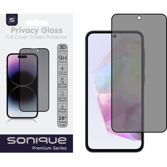 Sonique Privacy Glass Premium Series Hd Full Cover 9H Samsung Galaxy A35 5G / Galaxy A55 5G �����