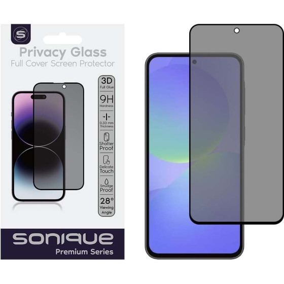 Sonique Privacy Glass Premium Series Hd Full Cover 9H Samsung Galaxy A36 5G / Galaxy A56 5G / Galaxy S24 Fe 5G �����