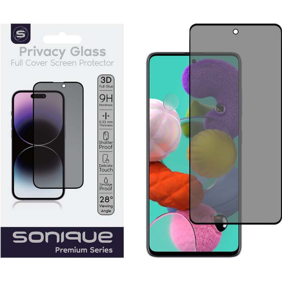 Sonique Privacy Glass Premium Series Hd Full Cover 9H Samsung Galaxy A51 / Galaxy A53 5G �����