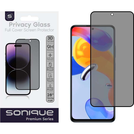 Sonique Privacy Glass Premium Series Hd Full Cover 9H Xiaomi Redmi Note 11 Pro 4G/5G / Redmi Note 12 Pro 4G �����