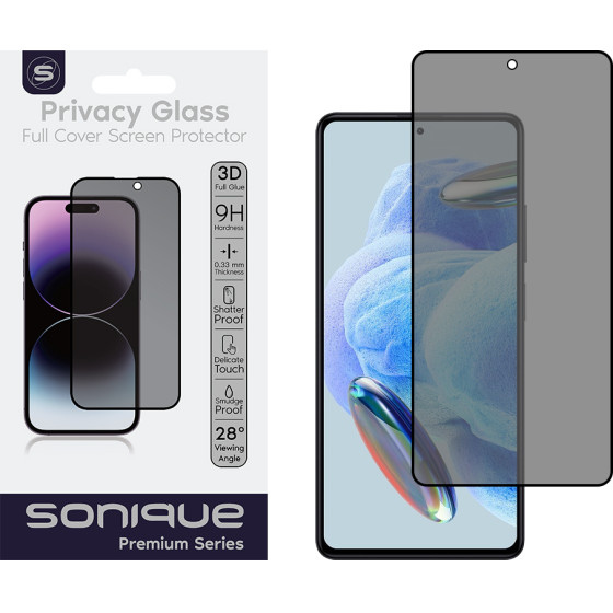 Sonique Privacy Glass Premium Series Hd Full Cover 9H Xiaomi Redmi Note 12 Pro 5G / Redmi Note 12 Pro Plus 5G / Poco X5 Pro �����
