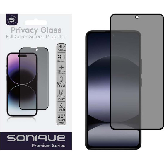 Sonique Privacy Glass Premium Series Hd Full Cover 9H Xiaomi Redmi Note 14 4G / Redmi Note 14 5G �����