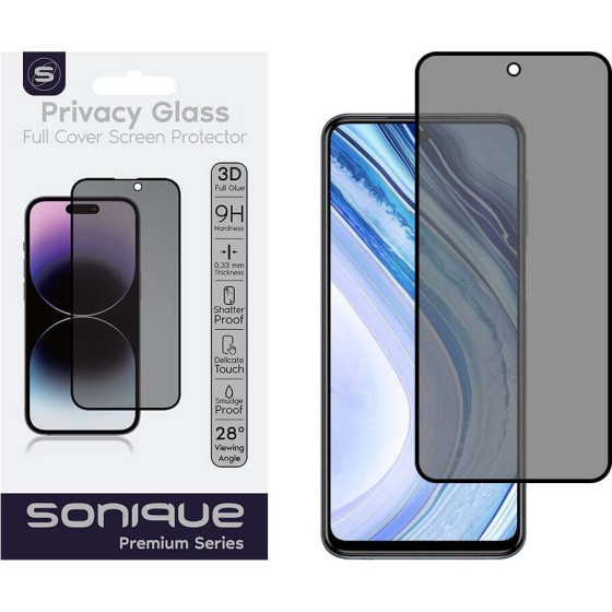 Sonique Privacy Glass Premium Series Hd Full Cover 9H Xiaomi Redmi Note 9S/9 Pro �����