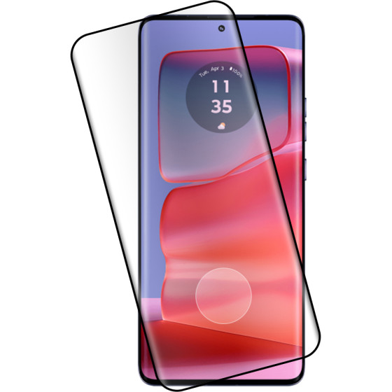 Idol 1991 Tempered Glass Motorola Edge 50 Pro 5G 6.7'' 9H 0.30mm 3D Edge Glue Semi Curved Finger Unlock BLACK