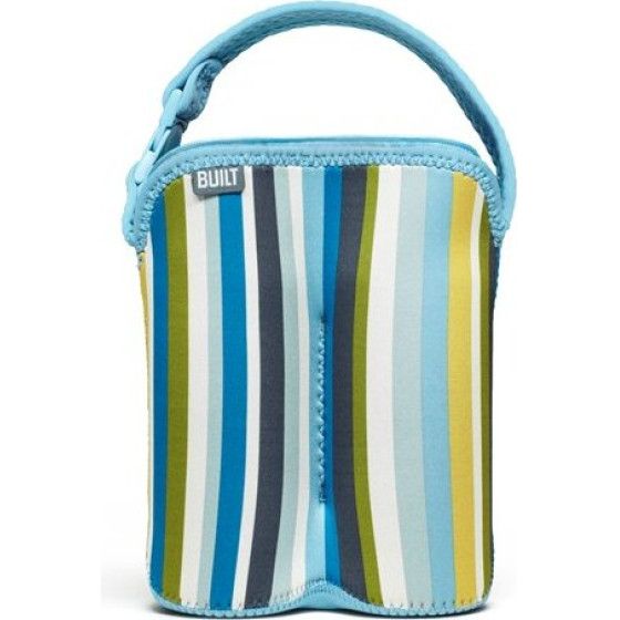 Built Bottle Buddy Two Bottle Tote With Holder (Baby Blue Stripe) - (BBY-BBD2-BYS)