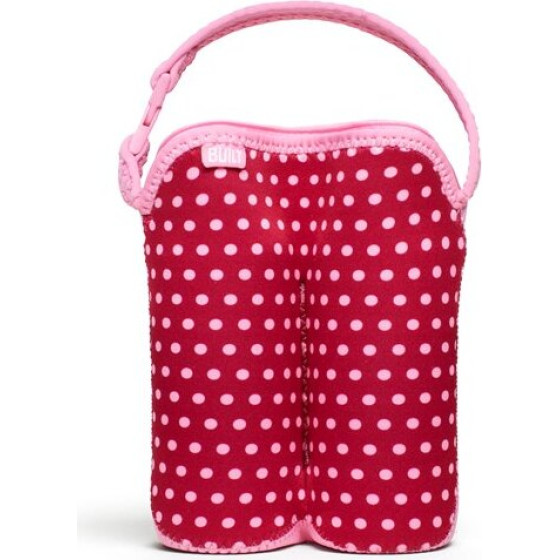 Built Bottle Buddy Two Bottle Tote With Holder (Baby Pink Mini Dots) - (BBY-BBD2-BMD)