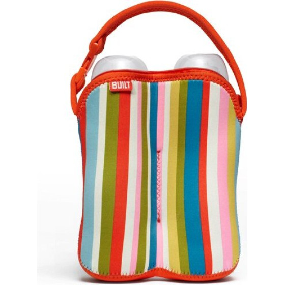 Built Bottle Buddy Two Bottle Tote With Holder (Baby Pink Stripe) - (BBY-BBD2-BPS)
