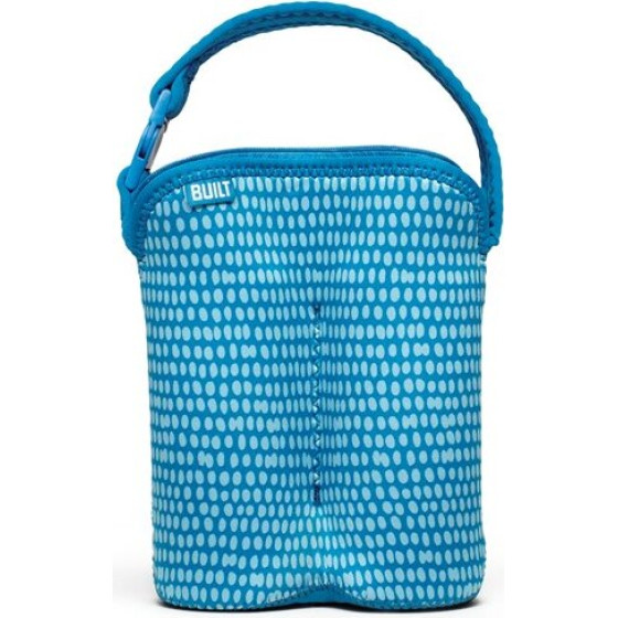 Built Bottle Buddy Two Bottle Tote With Holder (Dribble Dots Blue) - (BBY-BBD2-DRB)