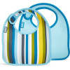 Built Mess Mate Set Of 2 Baby Bib (Baby Blue Stripe) - (BBY-MMBB-BYS)