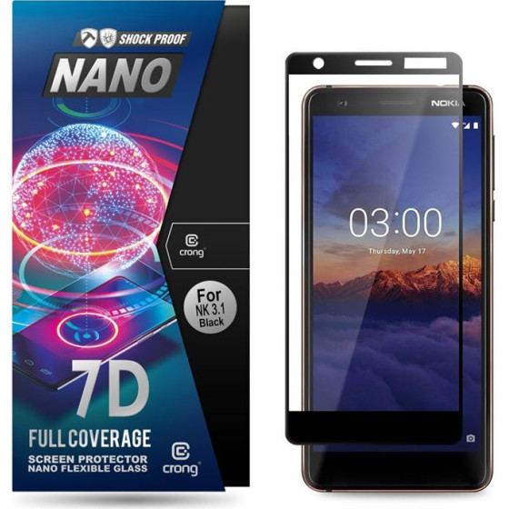 Crong 7D Nano Flexible Glass - Full Coverage Hybrid Screen Protector 9H Nokia 3.1 - (CRG-7DNANO-N31)