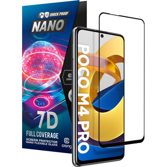 Crong 7D Nano Flexible Glass - Full Coverage Hybrid Screen Protector 9H Poco M4 Pro 5G - (CRG-7DNANO-PCM4P)