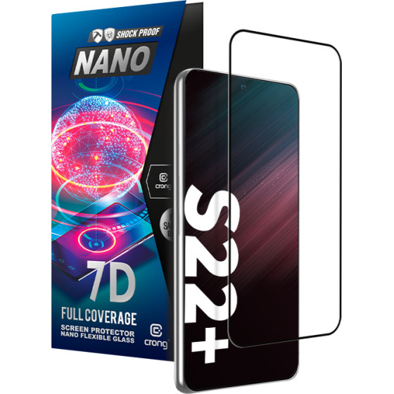 Crong 7D Nano Flexible Glass - Full Coverage Hybrid Screen Protector 9H Samsung Galaxy S22+ - (CRG-7DNANO-SGS22P)