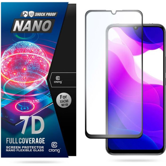 Crong 7D Nano Flexible Glass - Full Coverage Hybrid Screen Protector 9H Xiaomi Mi 10 Lite - (CRG-7DNANO-XMI10L)