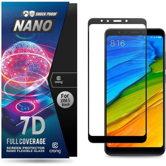 Crong 7D Nano Flexible Glass - Full Coverage Hybrid Screen Protector 9H Xiaomi Redmi 5 - (CRG-7DNANO-XR5)