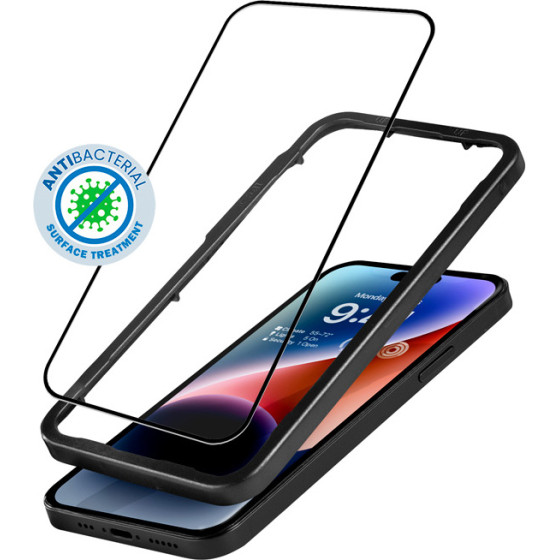 Crong Anti-Bacterial 3D Armour Glass - 9H Tempered Glass For The Entire Screen Of The Iphone 14 Pro + Installation Frame - (CRG-AB3DAG-IP14P)