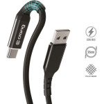 Crong Armor Link - USB-A To USB-C 60W 3A Braided Cable Power Delivery Fast Charging 25cm (Black) - (CRG-AL025USAC-BLK)