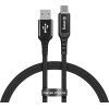 Crong Armor Link - USB-C To USB-A 60W Braided Cable Power Delivery Fast Charging 150cm (black) - (CRG-AL15USAC-BLK)