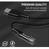 Crong Armor Link - USB-C To USB-C 100W 5A Braided Cable Power Delivery Fast Charging 120cm (Black) - (CRG-AL120USCC-BLK)