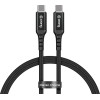 Crong Armor Link - USB-C To USB-C 100W 5A Braided Cable Power Delivery Fast Charging 200cm (Black) - (CRG-AL200USCC-BLK)