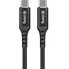 Crong Armor Link - USB-C To USB-C 60W 3A Braided Cable Power Delivery Fast Charging 25cm (Black) - (CRG-AL025USCC-BLK)