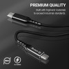 Crong Armor Link - USB-C To USB-C 60W Braided Cable Power Delivery Fast Charging 150cm (black) - (CRG-AL15USCC-BLK)