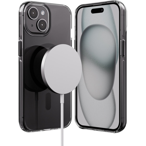 Crong Clear Mag Pro - Case Iphone 15 Magsafe (black) - (CRGCLRMPIP1561BLK)