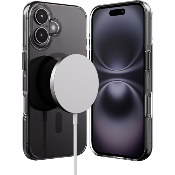 Crong Clear Mag Pro - Case Iphone 16 Magsafe (black) - (CRGCLRMPIP1661BLK)