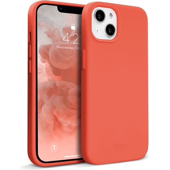 Crong Color Cover Liquid Silicone Case For Iphone 13 (Coral Red) - (CRG-COLR-IP1361-COR)