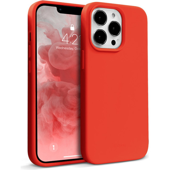 Crong Color Cover Liquid Silicone Case For Iphone 13 Pro (Red) - (CRG-COLR-IP1361P-RED)