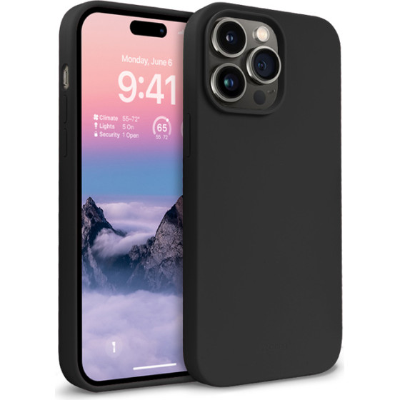 Crong Color Cover Liquid Silicone Case For Iphone 14 Pro Max (Black) - (CRG-COLR-IP1467P-BLK)