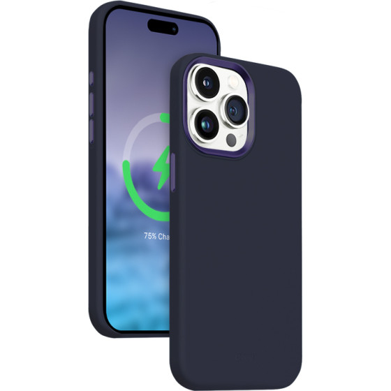 Crong Color Cover Lux Magnetic - Case For Iphone 15 Pro Magsafe (Navy Blue) - (CRG-COLRLM-IP1561P-BLUE)