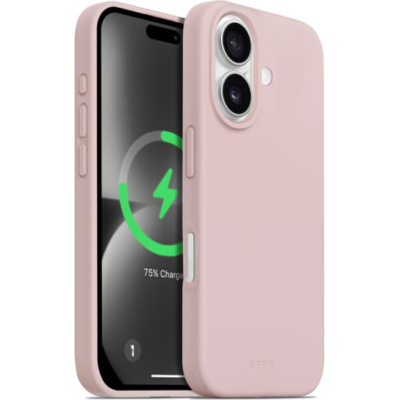 Crong Color Cover Magnetic - Case For Iphone 16 Magsafe (Sandy pink) - (CRGCOLRMIP1661PNK)