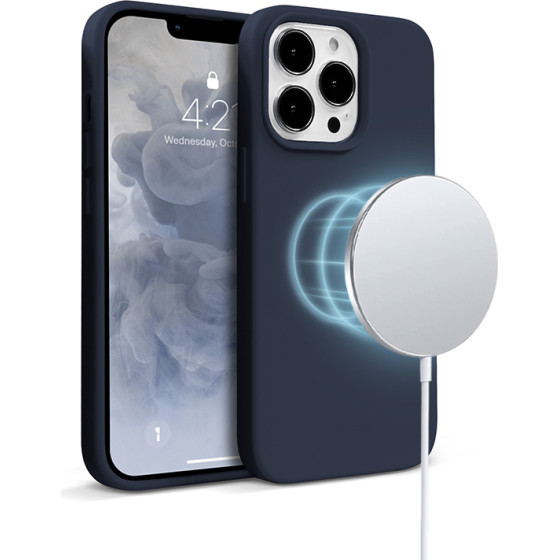 Crong Color Cover Magnetic Case For Iphone 13 Pro Max (Navy Blue) - (CRG-COLRM-IP1367-BLUE)