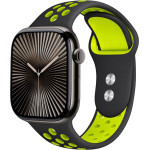 Crong Duo Sport - Strap For Apple Watch 38/40/41/42 Mm (black/lime) - (CRG-40DSB-YLW)