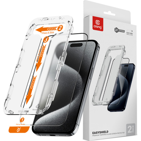 Crong Easyshield 2-Pack - Tempered Glass For Iphone 15 Pro Max (2 pieces) - (CRGES2PIP1567P)