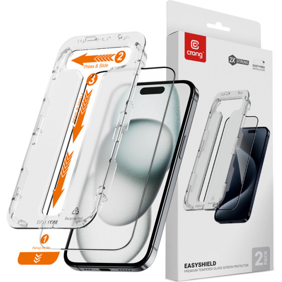 Crong Easyshield 2-Pack - Tempered Glass For Iphone 16 / Iphone 15 (2 pieces) - (CRGES2PIP1561)