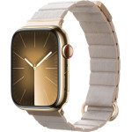 Crong Eclipse - Leather Magnetic Strap For Apple Watch 38/40/41/42 Mm (beige) - (CRG-40ECL-BGE)