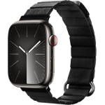 Crong Eclipse - Leather Magnetic Strap For Apple Watch 44/45/46/49 Mm (black) - (CRG-44ECL-BLK)