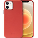 Crong Essential Cover - Leather Case For Iphone 12 / Iphone 12 Pro (Red) - (CRG-ESS-IP1261-RED)