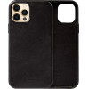 Crong Essential Cover - Leather Case For Iphone 12 Pro Max (Black) - (CRG-ESS-IP1267-BLK)