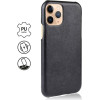 Crong Essential Cover - Pu Leather Case For Iphone 11 Pro Max (Black) - (CRG-ESS-IP11PM-BLK)