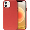 Crong Essential Cover Magnetic - Leather Case For Iphone 12 / Iphone 12 Pro Magsafe (Red) - (CRG-ESSM-IP1261-RED)