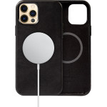 Crong Essential Cover Magnetic - Leather Case For Iphone 12 Pro Max Magsafe (Black) - (CRG-ESSM-IP1267-BLK)