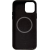 Crong Essential Cover Magnetic - Leather Case For Iphone 12 Pro Max Magsafe (Black) - (CRG-ESSM-IP1267-BLK)
