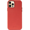 Crong Essential Cover Magnetic - Leather Case For Iphone 12 Pro Max Magsafe (Red) - (CRG-ESSM-IP1267-RED)