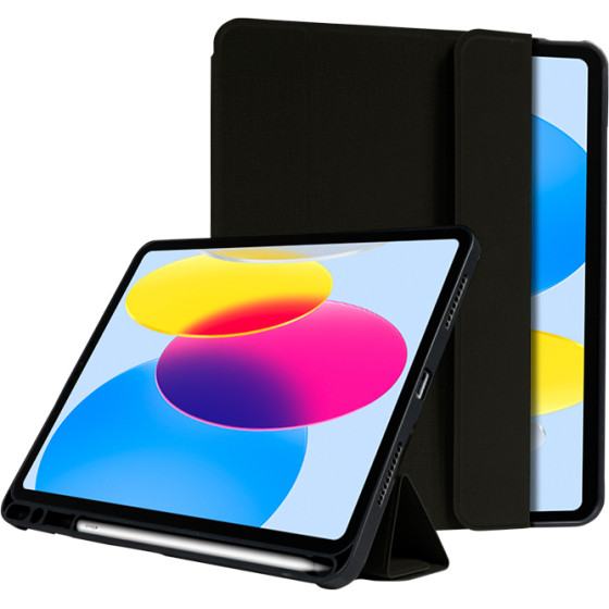 Crong Flexfolio - Case For Ipad 11'' (2025) / Ipad 10.9'' (2022) With Apple Pencil Holder (Black) - (CRG-FXF-IPD109-BLK)