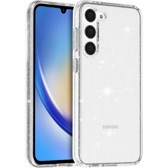 Crong Glitter Case - Case For Samsung Galaxy A34 5G (Transparent) - (CRG-GLT-SGA34-CLR)