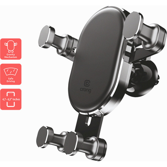 Crong Gravity Auto-Lock Car Holder 4.7 ''-6.5'' (black) - (CRG-CH5-BLK)